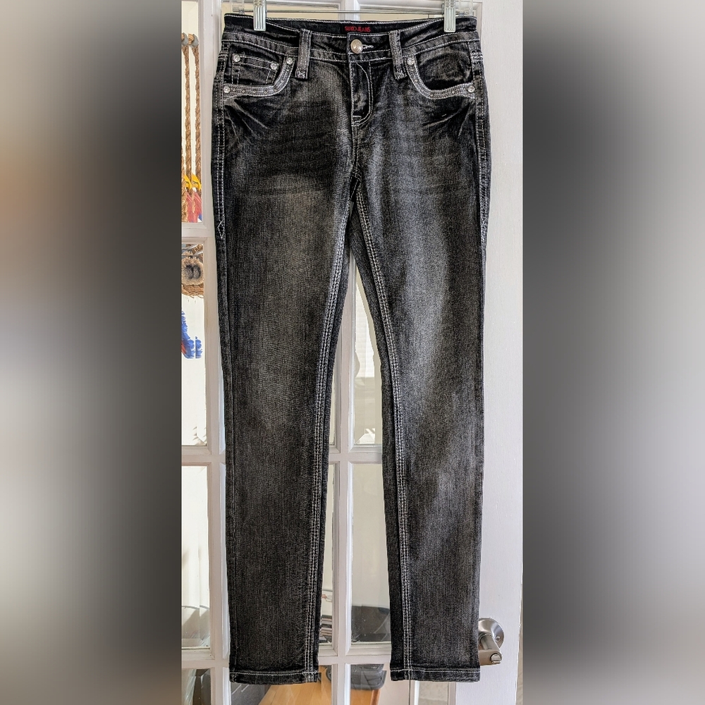 Stylish Black Denim Straight Leg Jeans